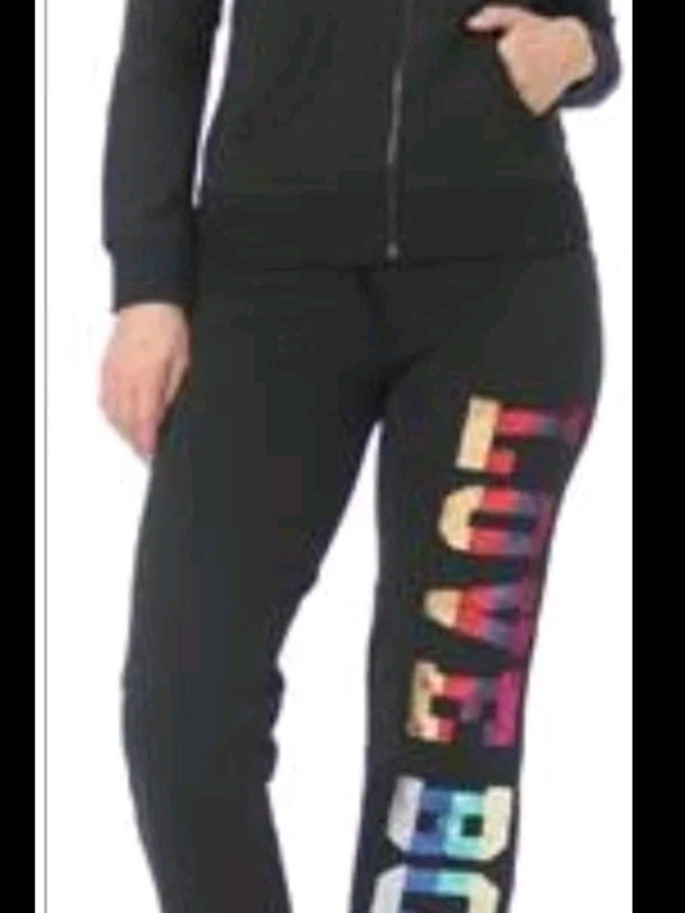 BCBGMaxAzria BNWT $320 Black ZIPPERED Hoodie AND PANTS BOTH W/Drawstrings SMALL